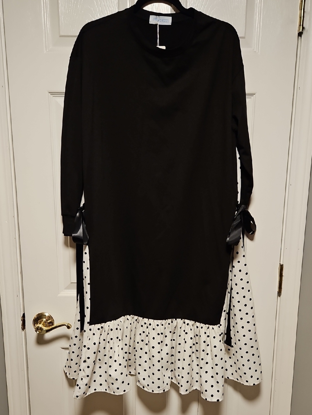 Amato Rizzi Long Sleeve Polka Dot Hem Dress